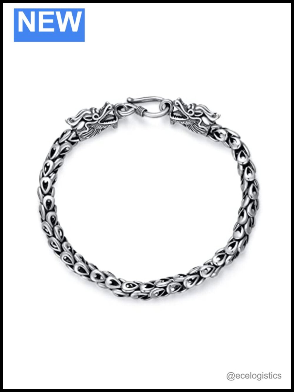 925 Sterling Silver Bracelet Men Boys Delicate Texture Heavy Link 7.5-8 Inches